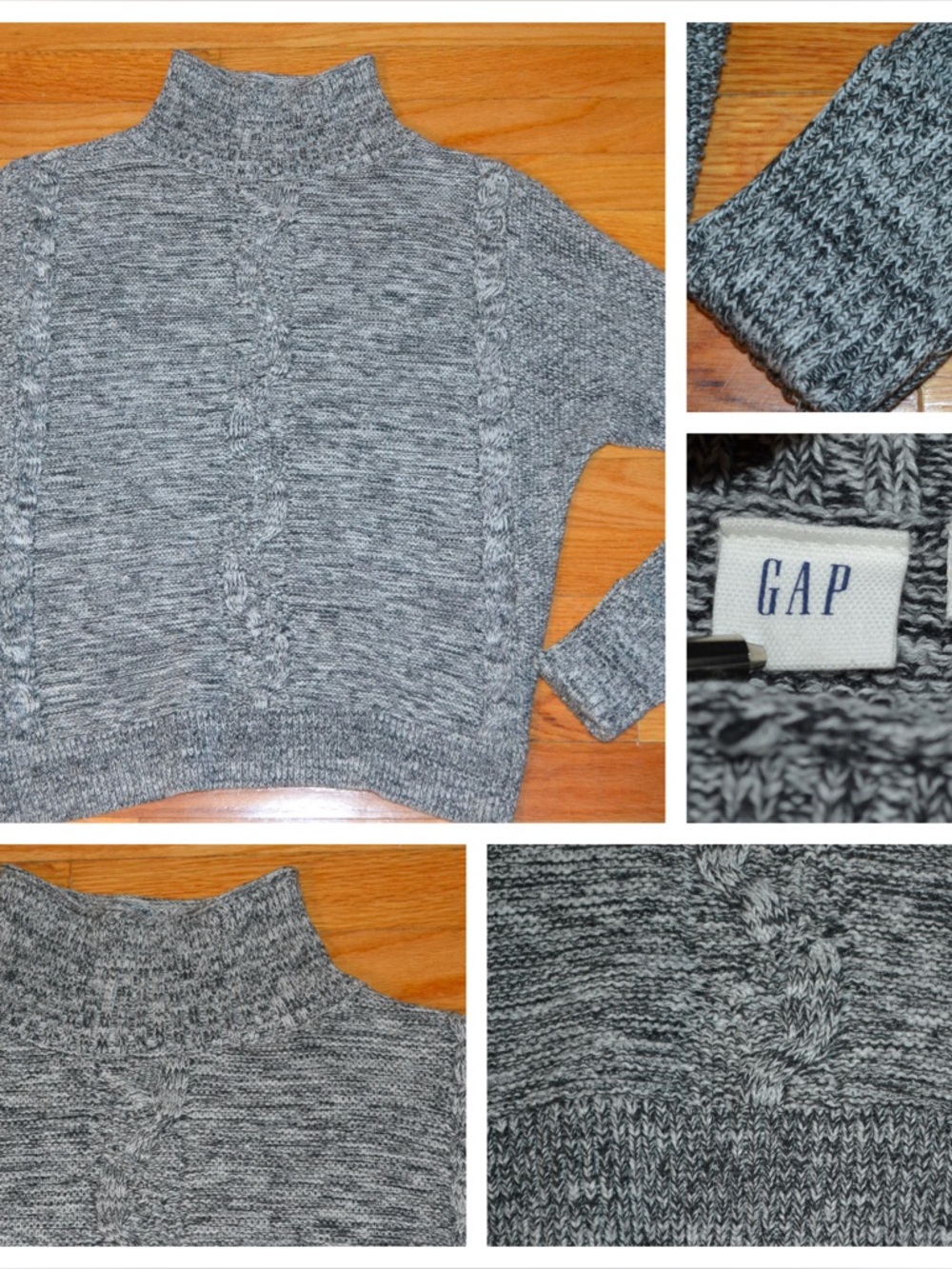 Women’s GAP gray cable-knit sweater size  M
